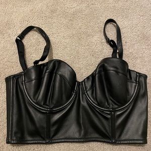 Victoria’s Secret Very Sexy Balconet Bra- Black Pleather and Lace
